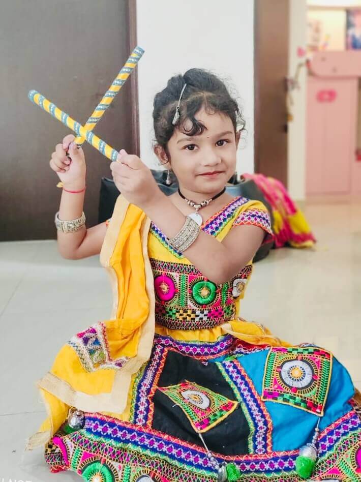 1st Prize Winner &#8211; Aaradhya Dabhade &#8211; K2 Homes &#8211; Kids Garba Costume Photo Contest – 2019 | aaradhya dabhade - kids garba costume photo contest – 2019
