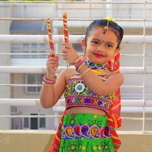 Gatha Pawar Elmwood Society PS 1 Best Kids Garba Costume Photo Contest  in Pimple Saudagar 2019 | best kids garba costume photo contest  in pimple saudagar 2019